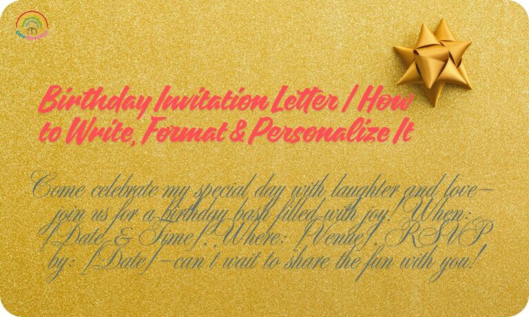 Birthday Invitation Letter | How to Write, Format & Personalize It