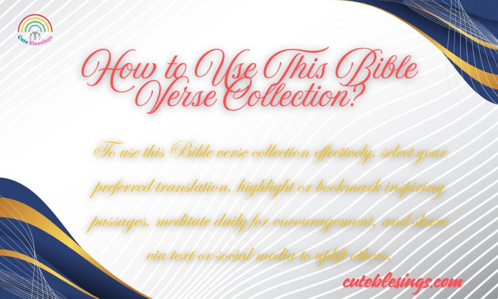 How to Use This Bible Verse Collection?